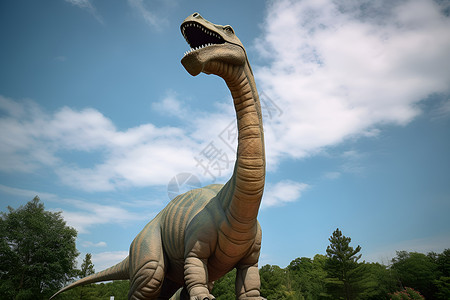 绿色恐龙巨型恐龙雕塑背景