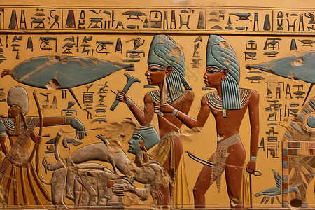 非洲绘画埃及壁画之光背景