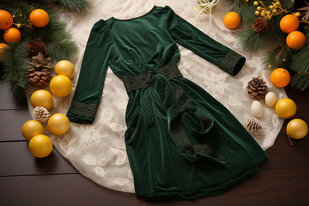 绿色的礼服背景图片