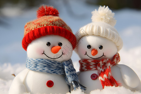帽子和围巾雪人玩具高清图片