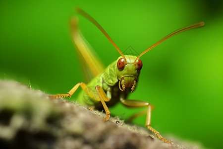绿色的蟋蟀跳跃的昆虫高清图片
