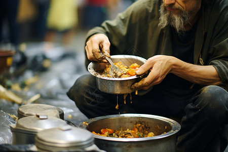 人士分发食物背景图片