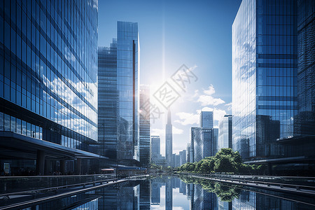 现代化的深圳金融中心背景图片