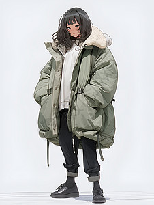 冬日时尚少女背景图片