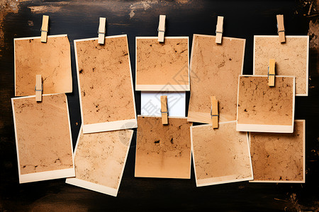 一组木质纸片背景图片