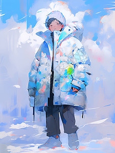 冬日滑雪的男孩背景图片