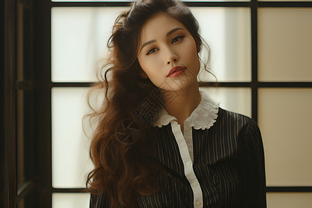 时尚美丽的亚洲女子背景图片