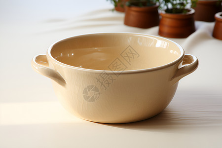 空的陶器饭碗背景图片