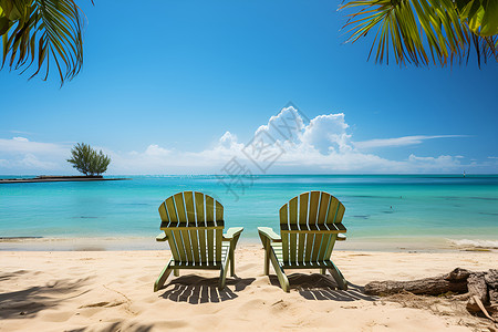 两把椅子面朝大海高清图片