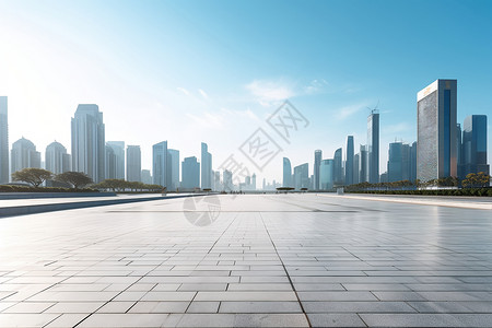 城市明亮整洁的地砖高清图片