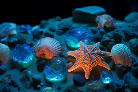 海石海洋中的生物背景