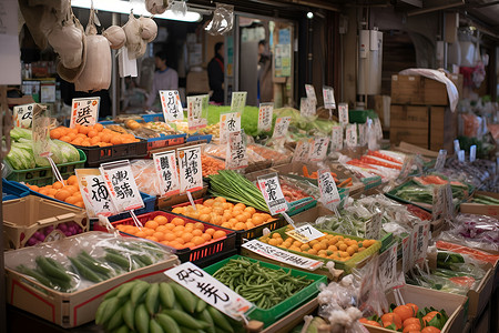 蔬菜价格多彩果蔬市场背景