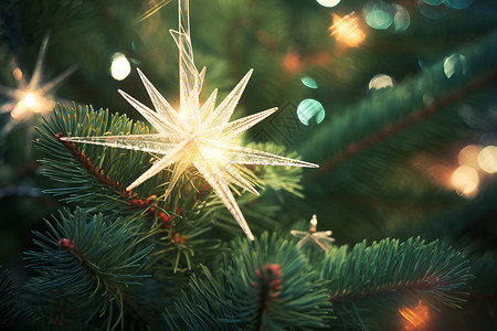 冬日庆典中的炫光圣诞树背景图片