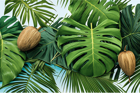 热带的植物背景背景图片