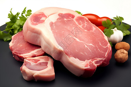 新鲜健康的猪肉背景图片