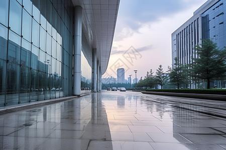 窗户外景现代都市建筑外景背景