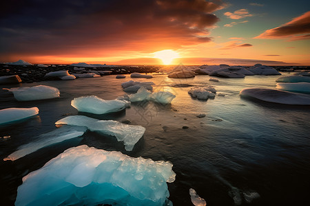 冰川奇观背景图片