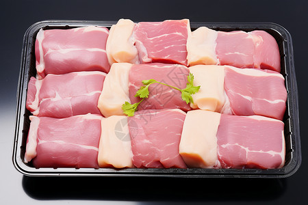 盒子中鲜美的猪肉背景图片