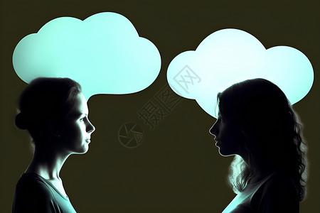 外国人对话两人的对话气泡设计图片