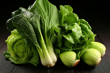 健康的绿叶菜背景图片