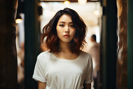 年轻亚洲女性背景图片