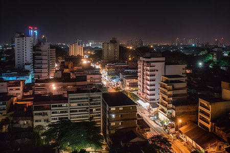 夜幕下的繁华之城背景图片