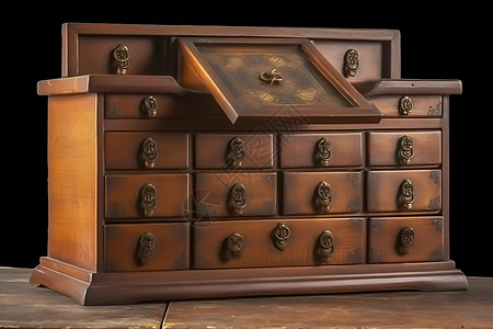 古董木制柜子背景图片