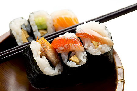 美味鳗鱼寿司背景图片