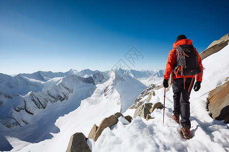 高山徒步的冒险背景图片