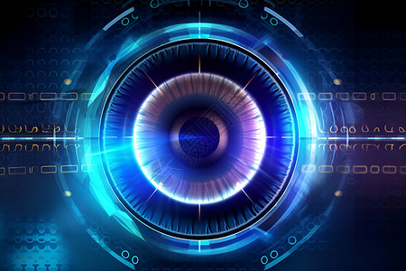 视网膜蓝色虹膜传感器设计图片