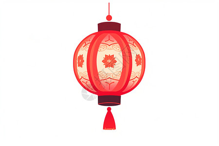 中式灯笼花纹传统红灯笼的魅力插画