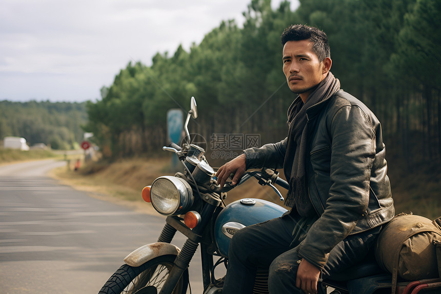骑摩托车的男人图片
