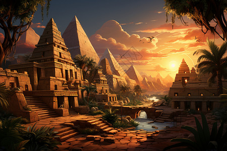 古代文明建筑的背景背景图片