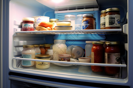 冰箱里的保鲜食物背景