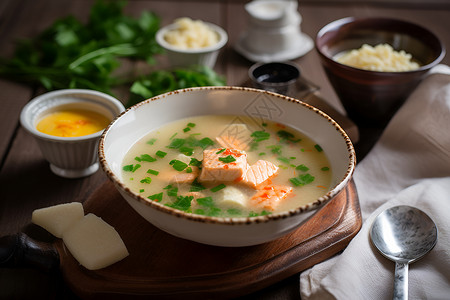汤豆腐日本味噌汤背景