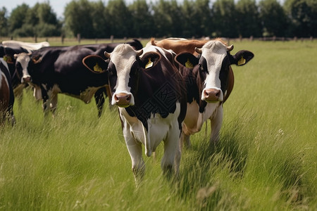 牧场里的牛群背景图片