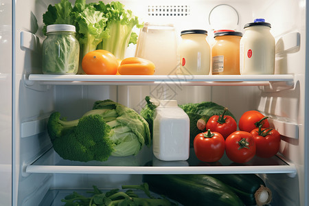 冷冻蔬菜冰箱里充满新鲜蔬菜作品背景
