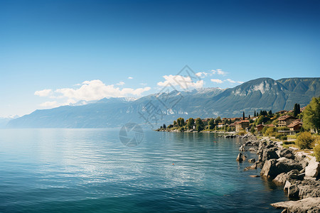 自然湖光山色湖光山色的自然美景背景