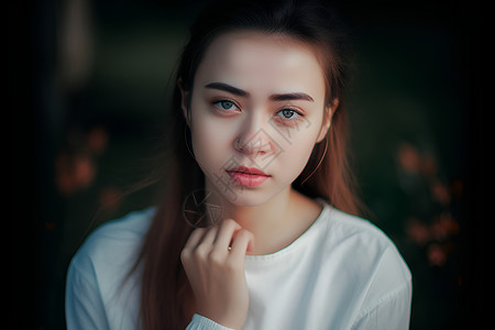 一位长发女子背景图片