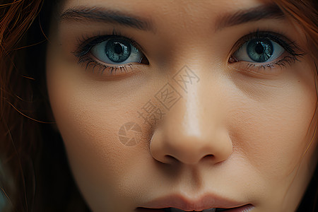 女子蓝色的眼睛背景图片