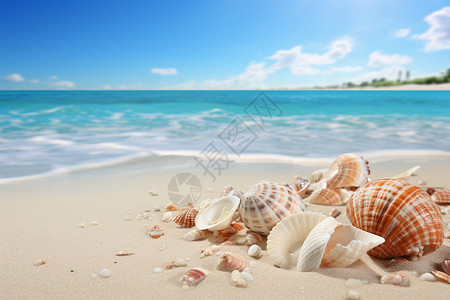海边的贝壳背景图片