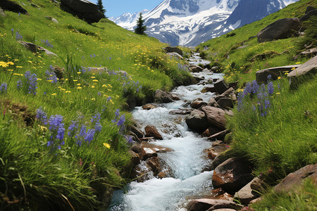 山川瑰丽美景背景图片