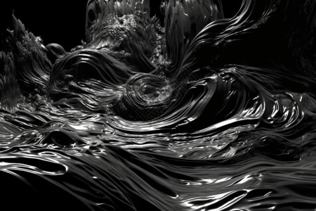 黑白抽象的液体背景图片