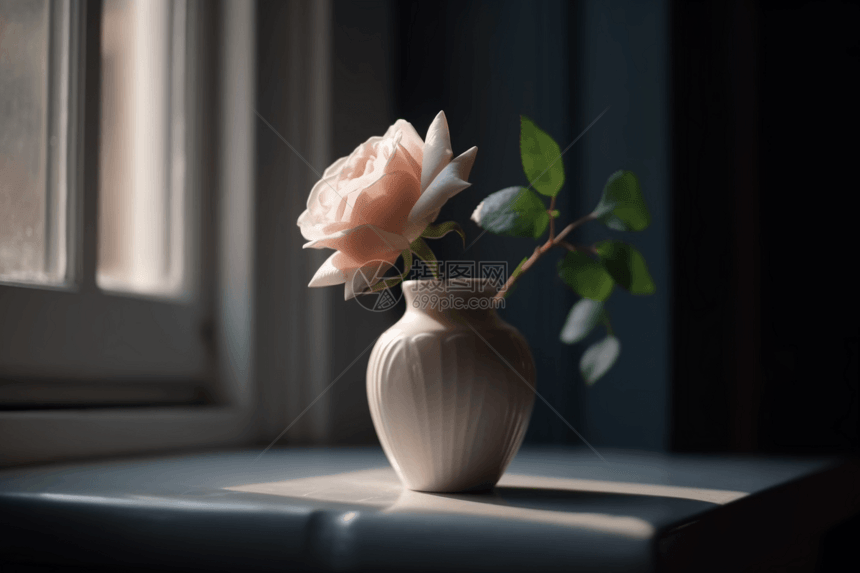 瓷瓶中的花朵图片
