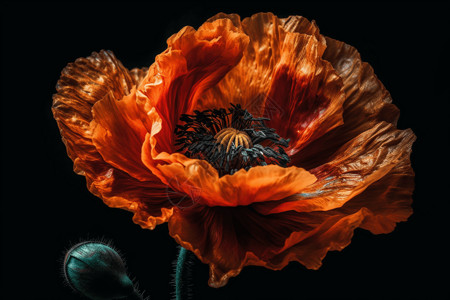 橙色的植物花朵背景图片