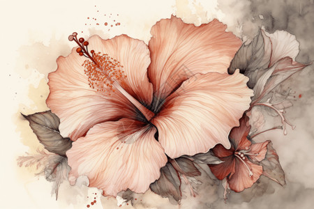 绘画的花瓣花蕊背景图片