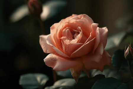 绽放的粉色玫瑰花背景图片