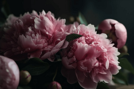 绽放的粉色牡丹花背景图片
