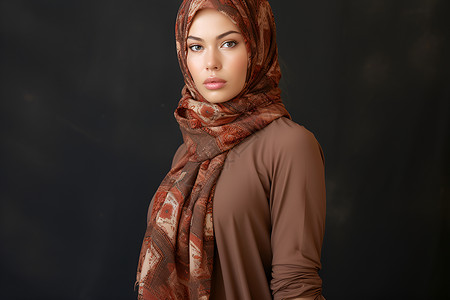 棕色头巾戴着头巾的女子背景