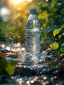 水流中的矿泉水背景图片